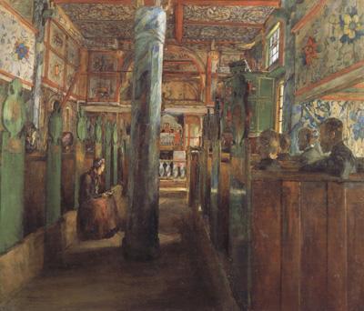 Harriet Backer Uvdal Stave Church (nn02) oil painting image